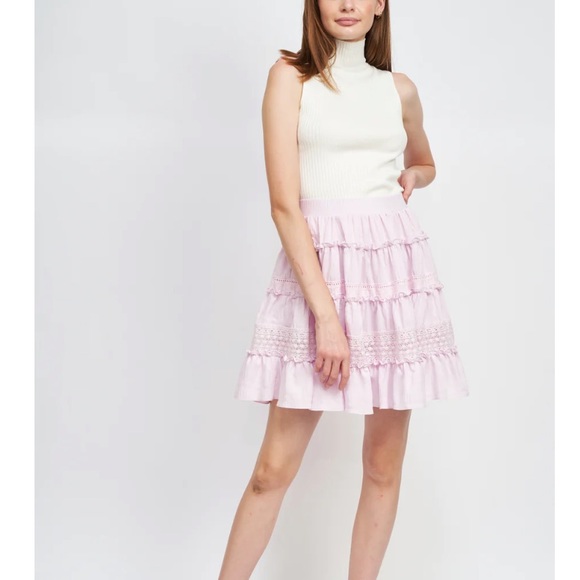 En Saison Mary Mini Skirt in Pink Lavender - Picture 1 of 6